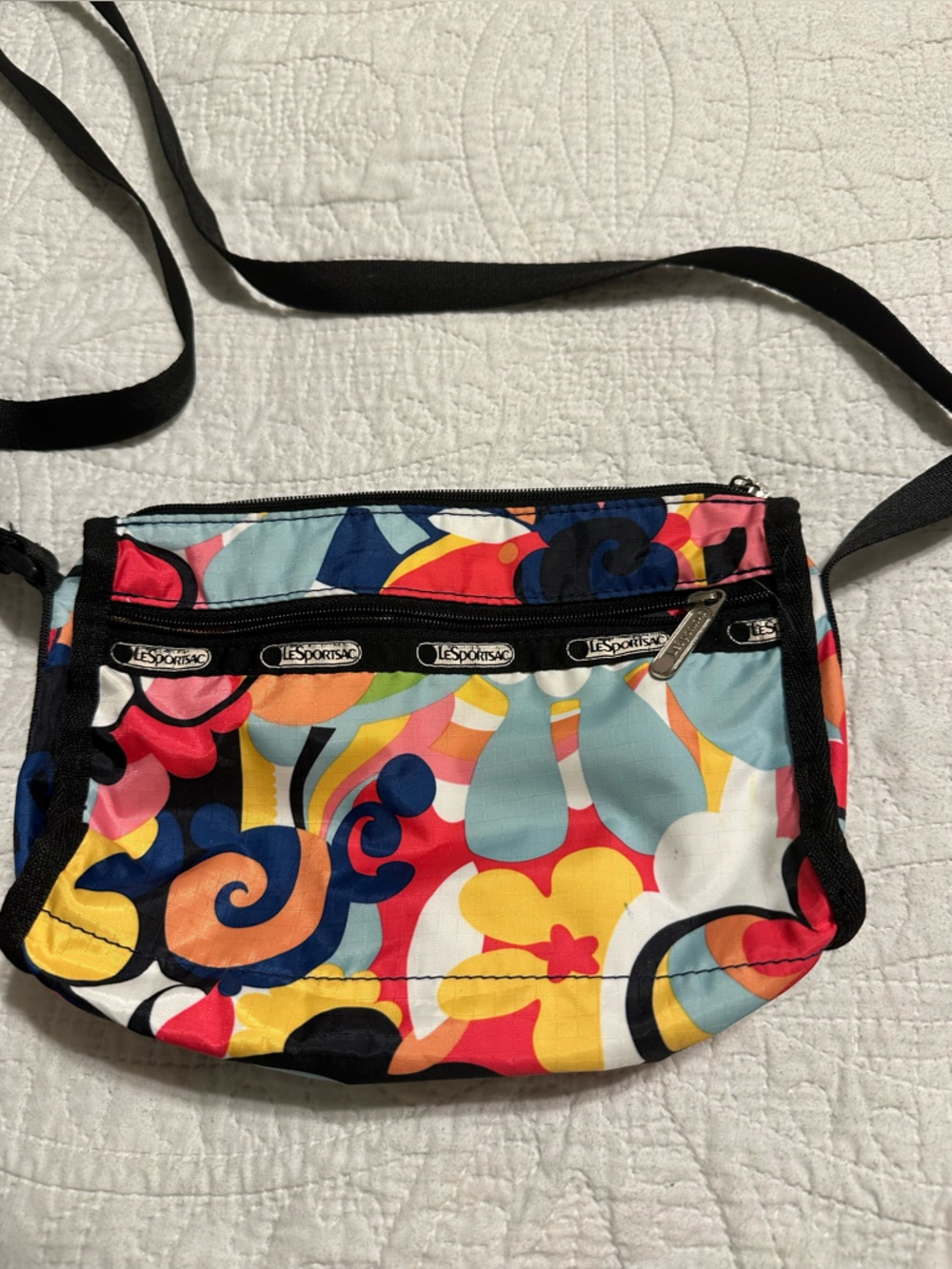 Lesportsac Retro Multicolor Floral Swirl Crossbody Bag